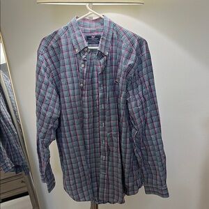 Men's Plaid vineyard vines slim fit Shirt - Blue and pink xl